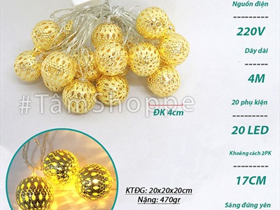 Dây đèn led phụ kiện kim loại vàng ánh kim [Nhiều kiểu - Điện] DAYDEN-25